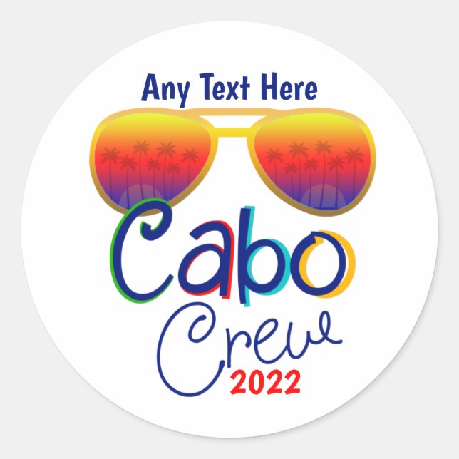 Cabo Crew Vacation Family Honeymoon Girls Group  Classic Round Sticker (Front)