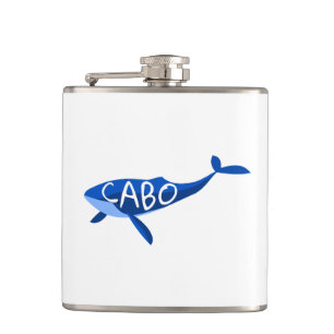 Cabo Mexico Whale Hip Flask