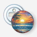 Cabo San Lucas Beach Vacation Bottle Opener<br><div class="desc">Cute faux stained glass beachy scene,  personalizable Cabo San Lucas Mexico Trip souvenir. Great for Christmas and family vacation keepsake,  or honeymoon momento.

Customisation:
Change Caption and year to make it unique.</div>