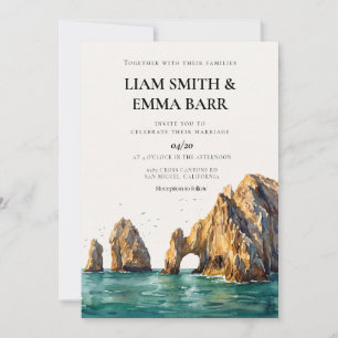 Cabo San Lucas Coastal Wedding Invitation