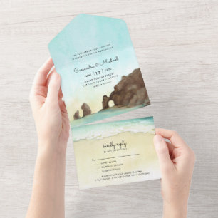 Cabo San Lucas   El Arco   Destination Wedding All In One Invitation