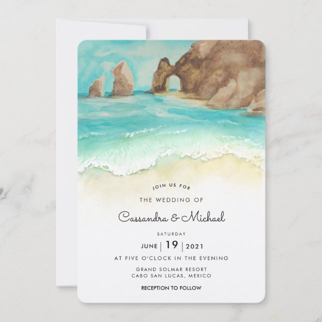Cabo San Lucas | El Arco | Destination Wedding Inv Invitation (Front)