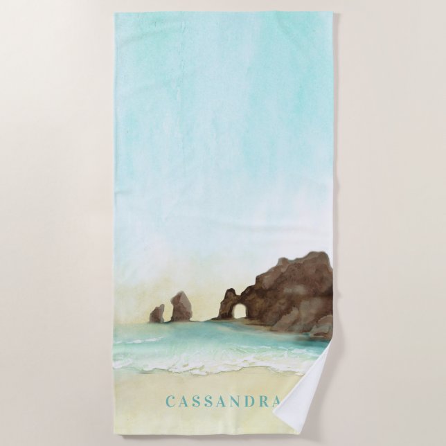 Cabo San Lucas | El Arco | Personalised Beach Towe Beach Towel (Front)