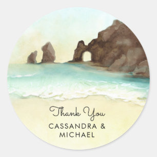 Cabo San Lucas   El Arco Thank You Card Classic Ro Round Sticker