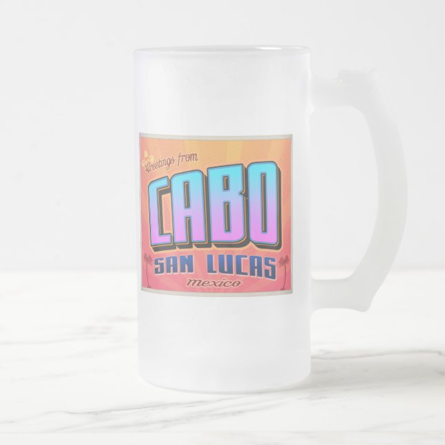 CABO SAN LUCAS FROSTED GLASS BEER MUG (Right)
