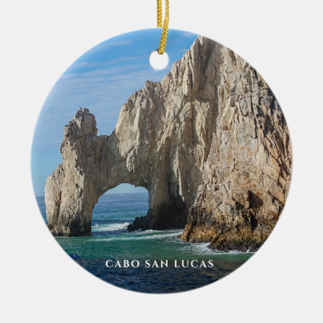 Cabo San Lucas | Land's End Arch |  Mexico Ceramic Ceramic Tree Decoration (Front)
