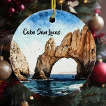 Cabo San Lucas Mexico Beach Arch  Ceramic Tree Decoration<br><div class="desc">This design may be personalised by choosing the Edit Design option. You may also transfer onto other items. Contact me at colorflowcreations@gmail.com or use the chat option at the top of the page if you wish to have this design on another product or need assistance with this design. See more...</div>