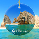 Cabo San Lucas Mexico Beach Arch Ceramic Tree Decoration<br><div class="desc">This design was created though digital art. It may be personalised in the area provided or customising by changing the photo or added your own words. Contact me at colorflowcreations@gmail.com if you with to have this design on another product. Purchase my original abstract acrylic painting for sale at www.etsy.com/shop/colorflowart. See...</div>