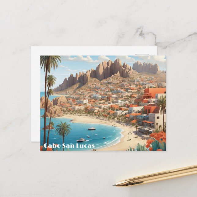 Cabo San Lucas Mexico Beach Ocean Trip Postcard (Front/Back In Situ)