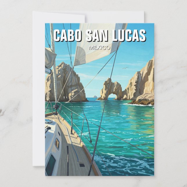 Cabo San Lucas Mexico El Arco Travel Holiday Card (Front)
