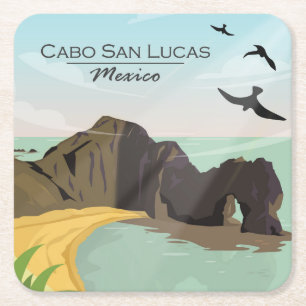 Cabo San Lucas Mexico Square Paper Coaster