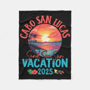 Cabo San Lucas Mexico Vacation 2025 Souvenir Match Fleece Blanket