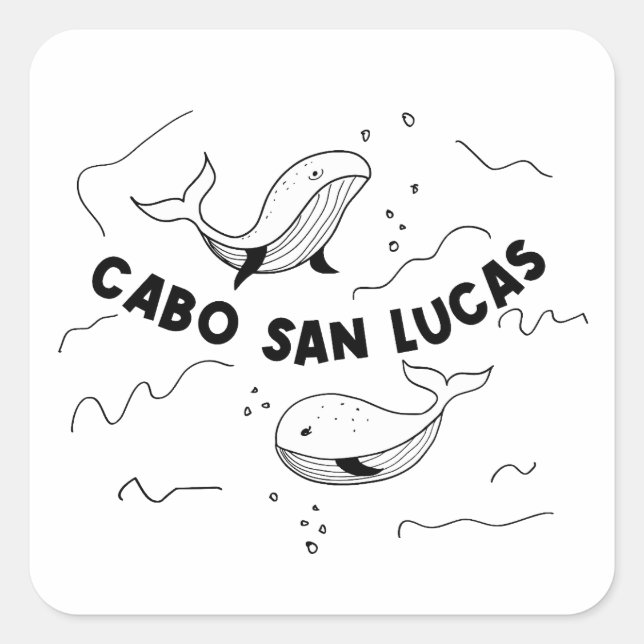 Cabo San Lucas Mexico Whales Square Sticker (Front)