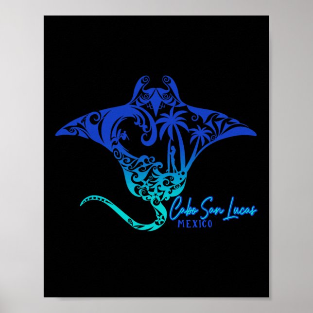 Cabo San Lucas Sea Stingray Mexico Matching Family Poster (Front)
