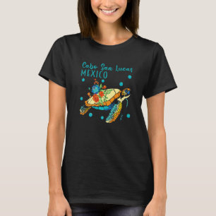 Cabo San Lucas Sea Turtles Mexico Turtle And Flowe T-Shirt