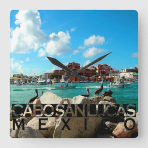 Cabo San Lucas Square Wall Clock