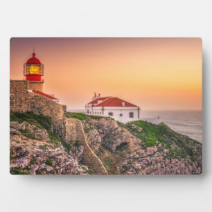 Cabo Sao Vicente At The Sunset Algarve, Portugal Plaque