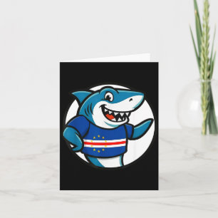 Cabo Verde Flag Shark Funny Cabo Verdean  Card