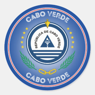 Cabo Verde Heritage Emblem Classic Round Sticker