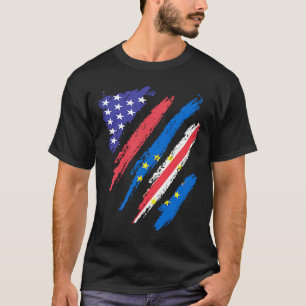 Cabo Verdean American Patriot Grown Heart Flag Str T-Shirt