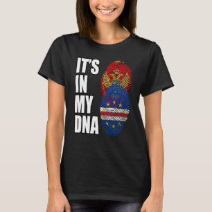 Cabo Verdean And Montenegrin Mix DNA Heritage Flag T-Shirt
