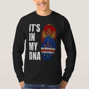 Cabo Verdean And Montenegrin Mix DNA Heritage Flag T-Shirt