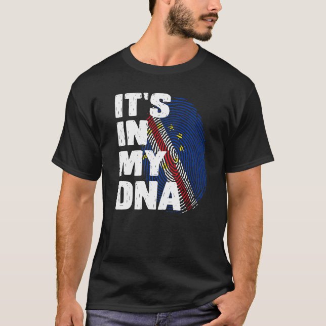 Cabo Verdean It's In My Dna Cape Verde Fingerprint T-Shirt (Front)