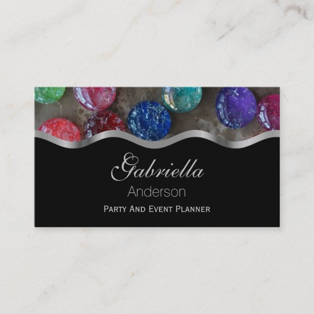 Cabochone Beads Jewel Business Cards (Front)