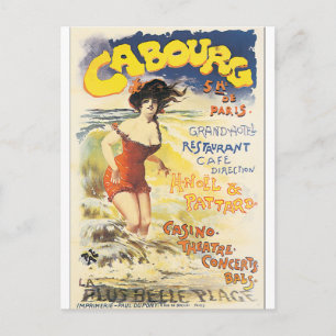 Cabourg Vintage Travel Poster Postcard