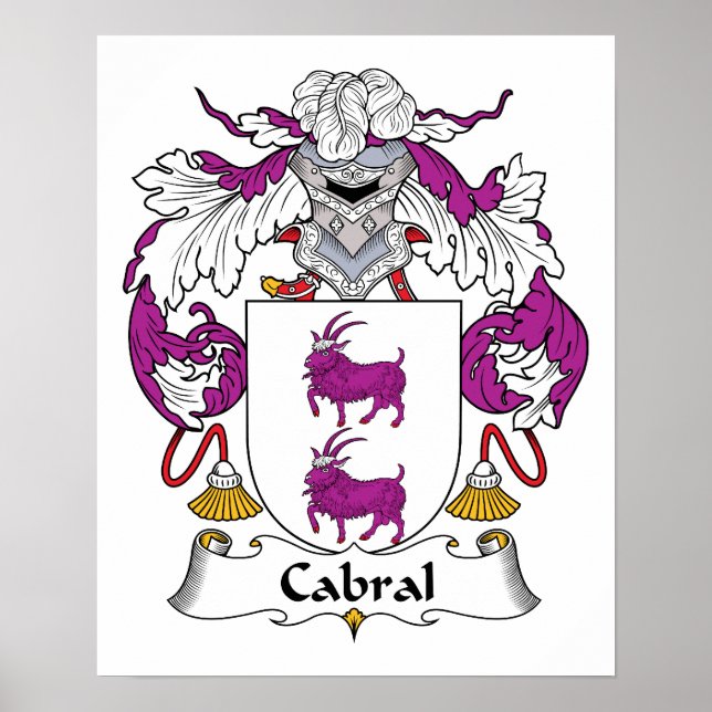 Cabral Family Crest Poster (Front)