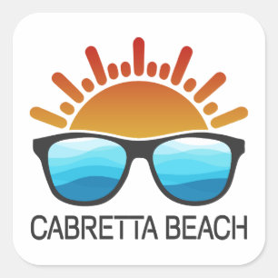 Cabretta Beach Sapelo Island Georgia Sunglasses Square Sticker