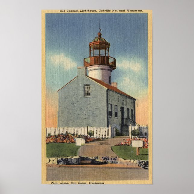 Cabrillo Nat'l Monument, Point Loma Lighthouse Poster (Front)