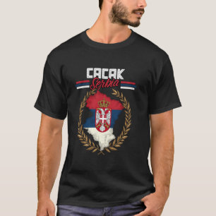 Cacak Serbia Travel Serbian Flag Map Srbija T-Shirt