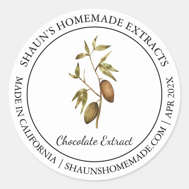 Cacao Chocolate Extract Modern label (Front)