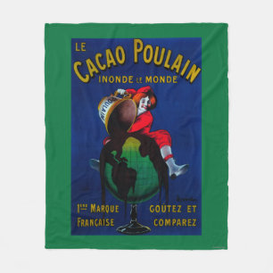 Cacao Poulain Vintage PosterEurope Fleece Blanket
