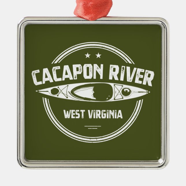 Cacapon River, West Virginia Metal Tree Decoration (Front)