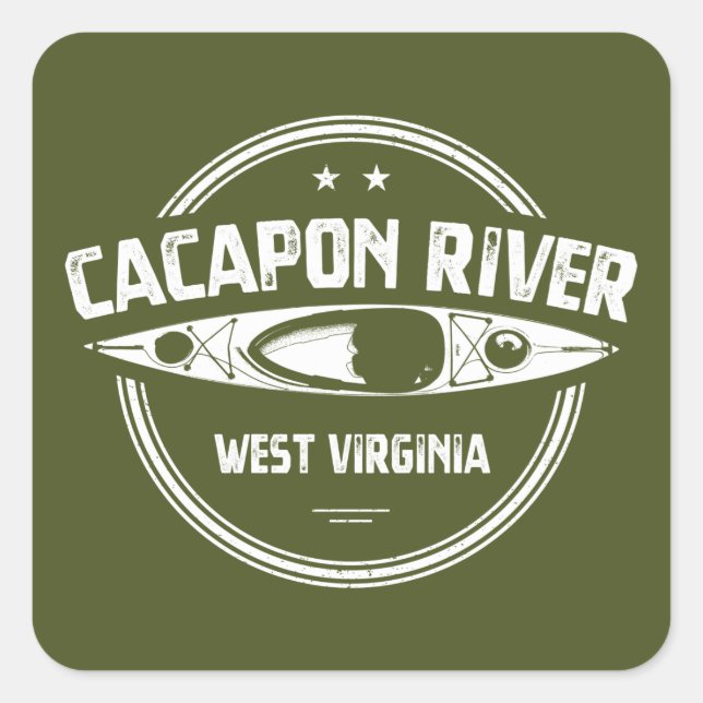 Cacapon River, West Virginia Square Sticker (Front)