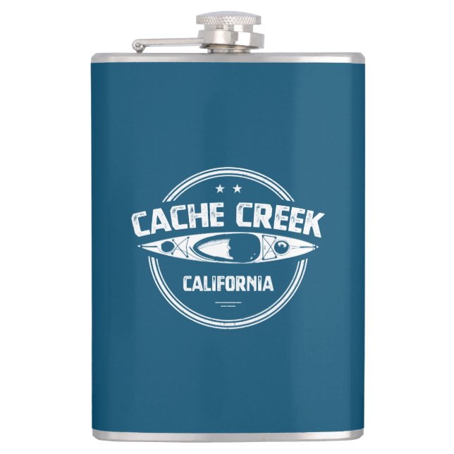 Cache Creek California Kayaking Hip Flask (Front)