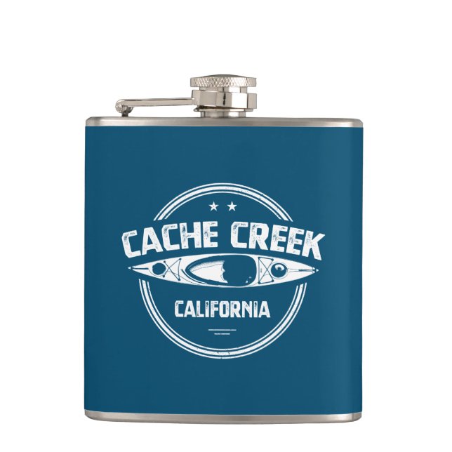 Cache Creek California Kayaking Hip Flask (Front)