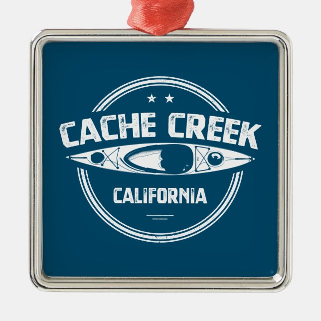 Cache Creek California Kayaking Metal Tree Decoration (Front)