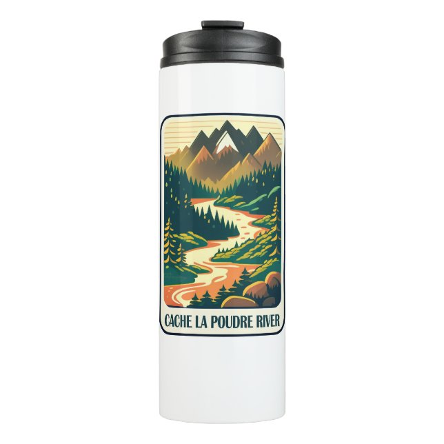 Cache la Poudre River Colorado Colours Thermal Tumbler (Front)