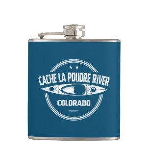 Cache la Poudre River Colorado Kayaking Hip Flask