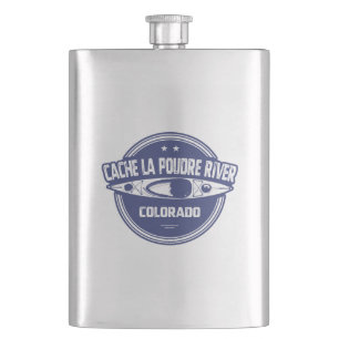 Cache la Poudre River Colorado Kayaking Hip Flask