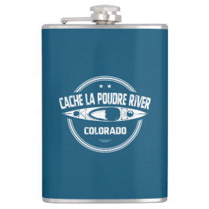 Cache la Poudre River Colorado Kayaking Hip Flask