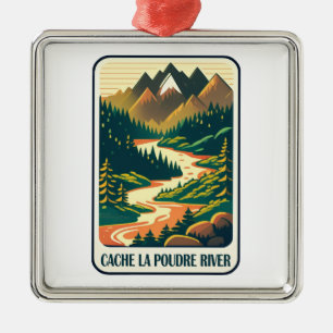 Cache la Poudre River Colors Metal Tree Decoration