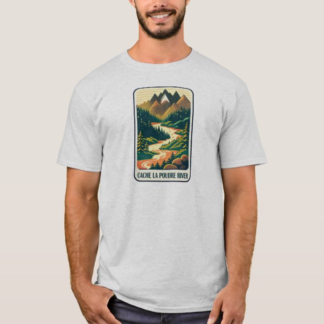 Cache la Poudre River Colours T-Shirt (Front)