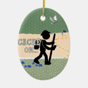 CACHE ON! GEOCACHER CERAMIC TREE DECORATION
