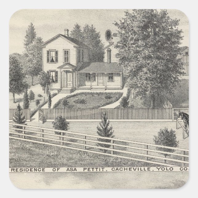 Cacheville res, Madison mill Square Sticker (Front)