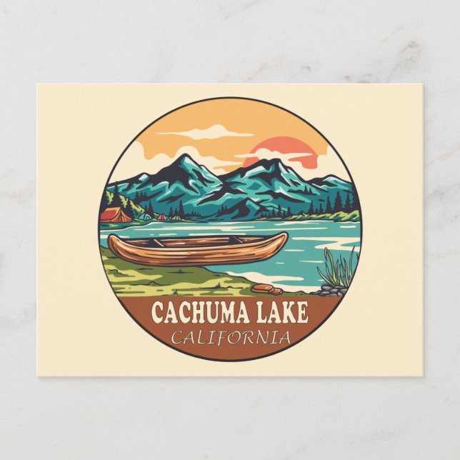 Cachuma Lake California Boating Fishing Emblem  Postcard (Front)