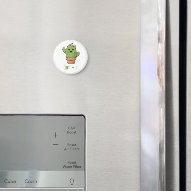 Cact-Us Funny Cactus Couple Pun Anniversary Gift Magnet (In Situ (Fridge))